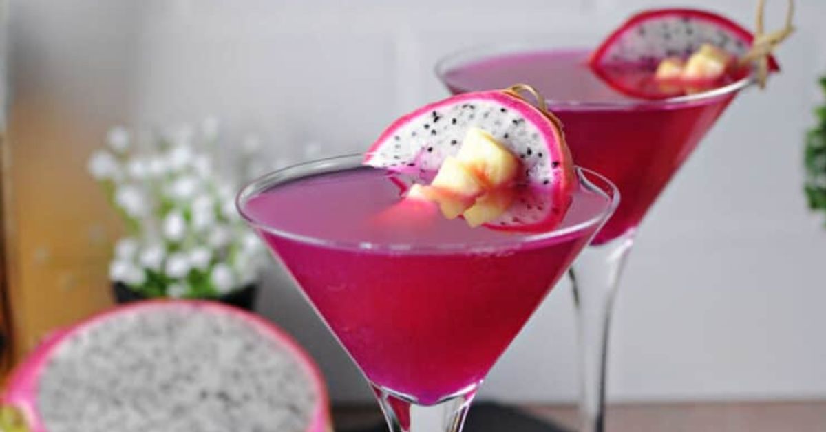 A Refreshing Dragon Fruit White Wine Cocktail